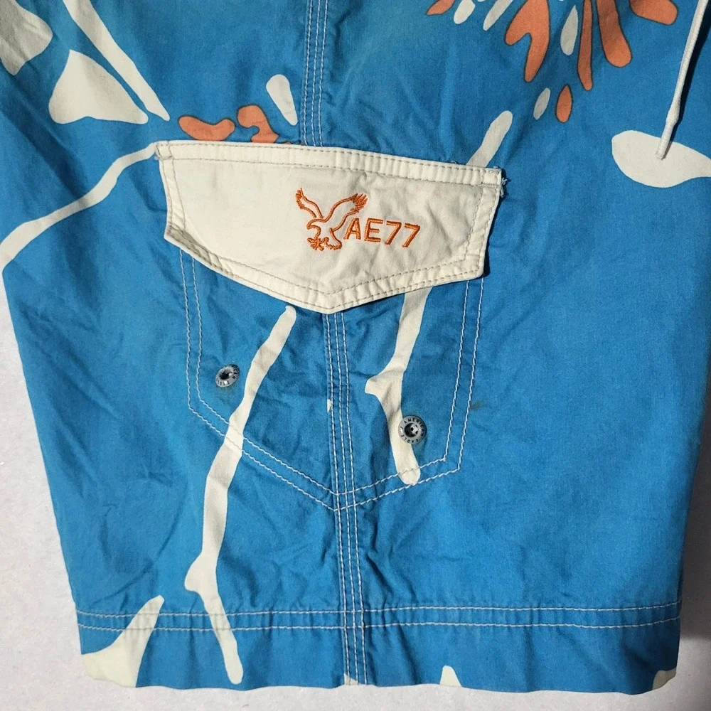 American Eagle Swim Trunks‎ Mens 34 Board Shorts Y2K Beach Tropical Summer